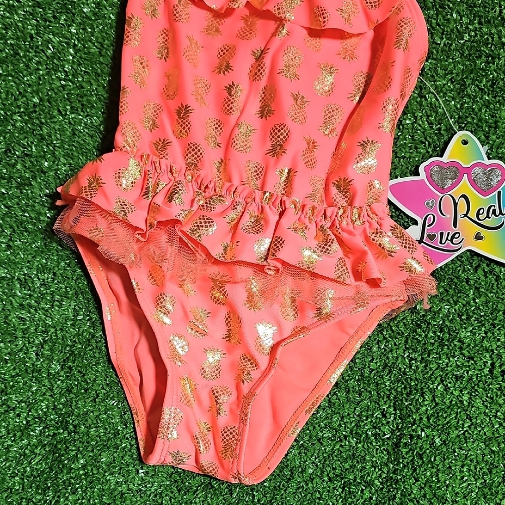 Coral Pineapple Print 2T Swimwear - Picture 3 of 4